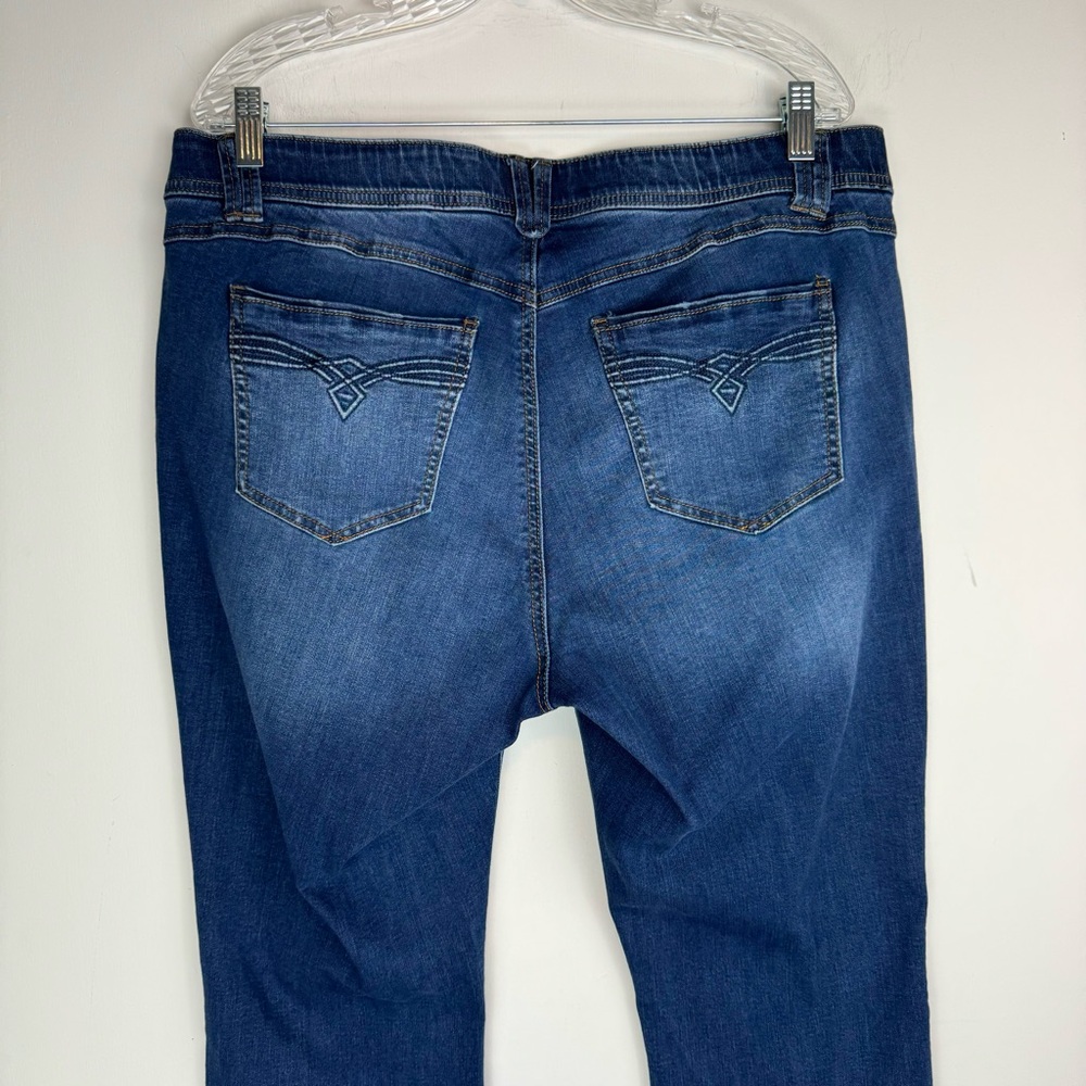 Democracy Ab Solution Slimming Bootcut Jeans Sz 16W Dark Wash Stretch - Picture 10 of 14